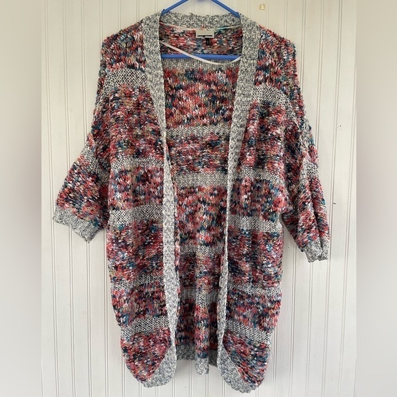 Anthropologie Noisy May Rainbow Multicolor Knitted Cardigan Size Small - Picture 2 of 10